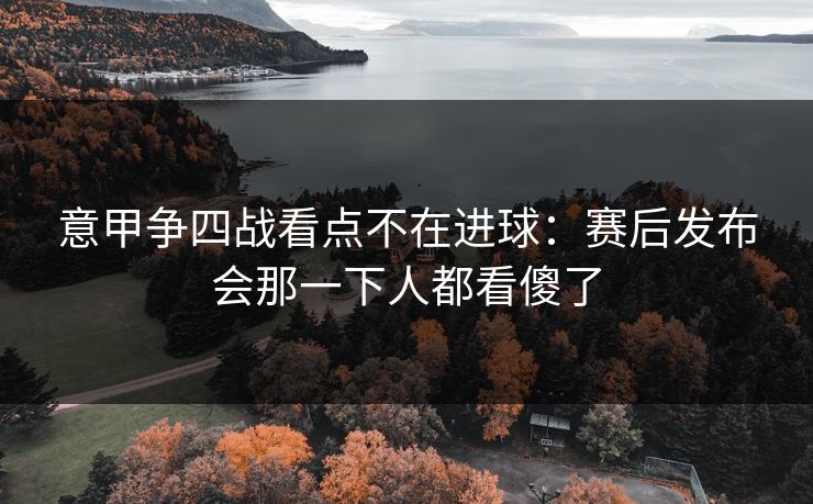 意甲争四战看点不在进球:赛后发布会那一下人都看傻了 意甲争四战看点不在进球:赛后发布会那一下人都看傻了