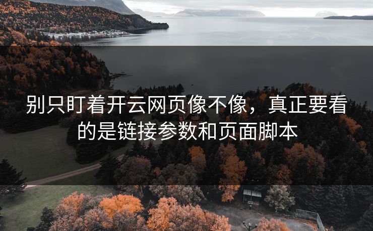 别只盯着开云网页像不像,真正要看的是链接参数和页面脚本 别只盯着开云网页像不像,真正要看的是链接参数和页面脚本