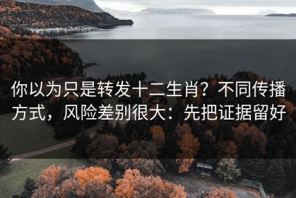 你以为只是转发十二生肖？不同传播方式，风险差别很大：先把证据留好