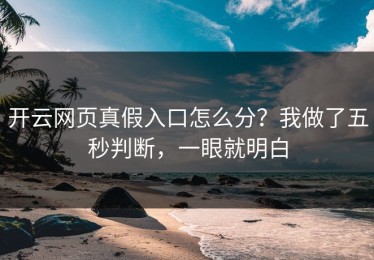 开云网页真假入口怎么分？我做了五秒判断，一眼就明白
