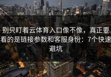 别只盯着云体育入口像不像，真正要看的是链接参数和客服身份：7个快速避坑
