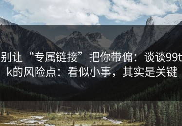 别让“专属链接”把你带偏：谈谈99tk的风险点：看似小事，其实是关键